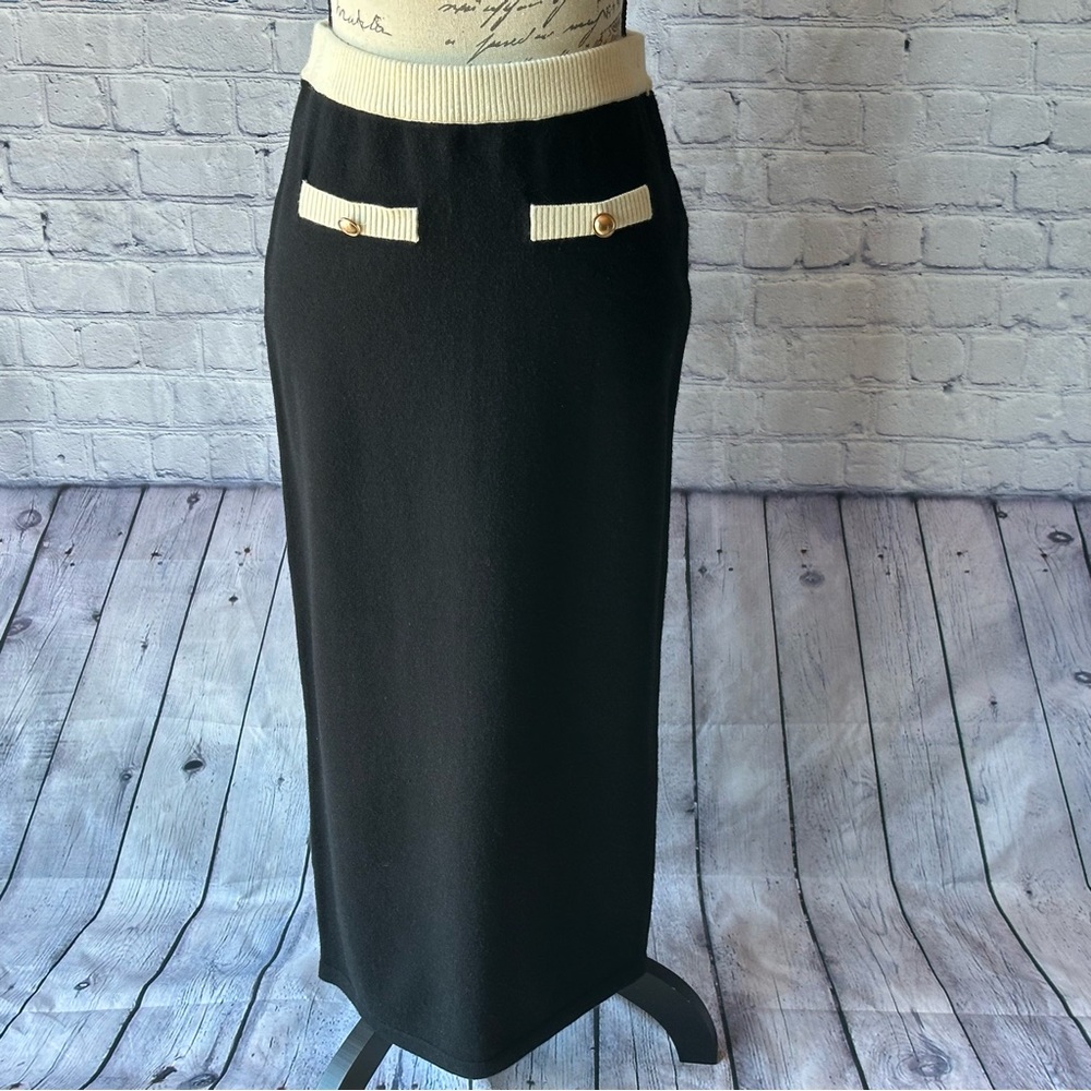 NWT_WAYF Catherine Contrast Trim Sweater Midi Skirt
